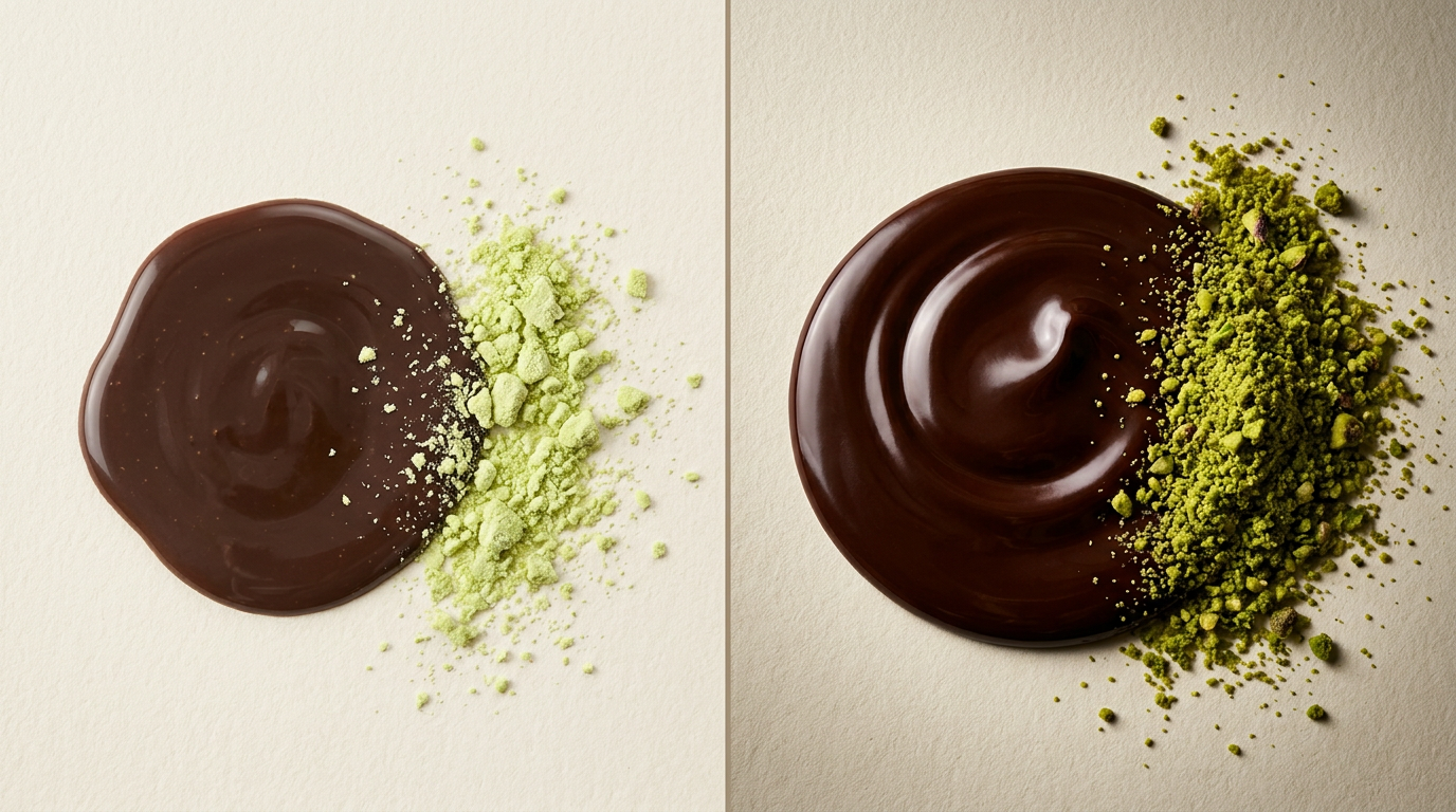 Comparativa visual: topping comercial vs topping GREEKOS